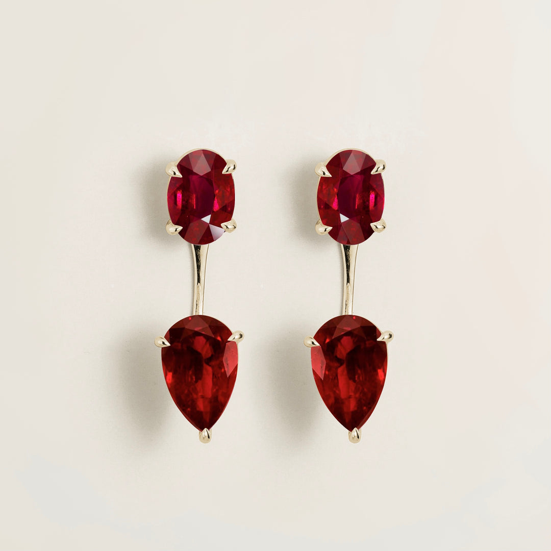 Juli white gold earrings set with Ruby