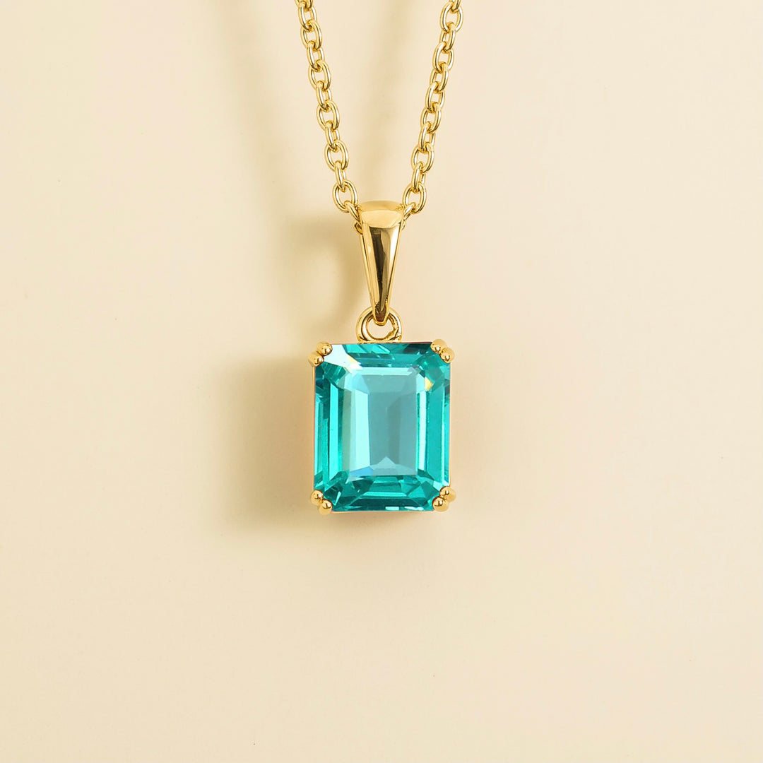 Thamani gold pendant necklace in Paraiba sapphire