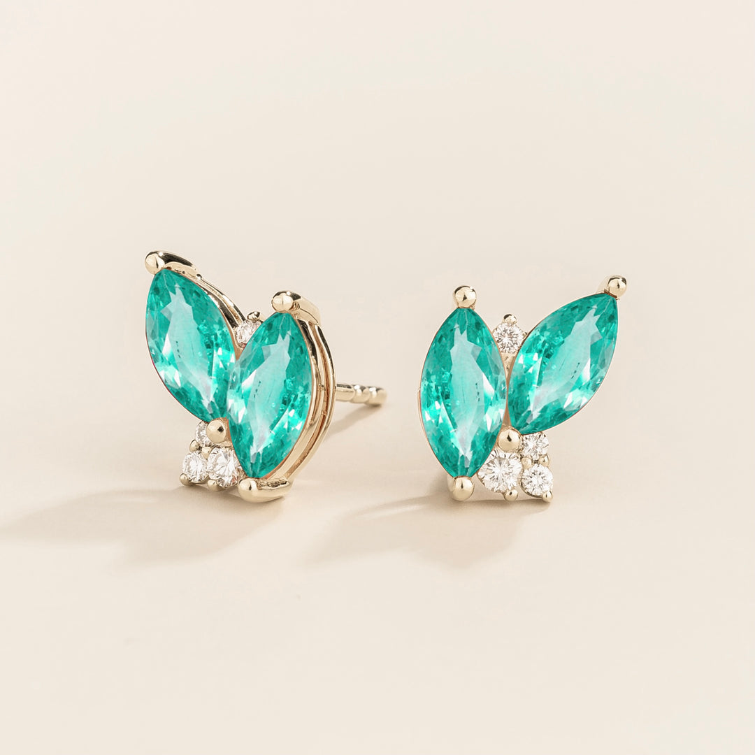 Vento White Gold Earrings Paraiba Sapphire & Diamond