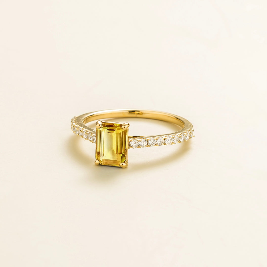 Thamani Gold Ring In Yellow Sapphire & Diamond