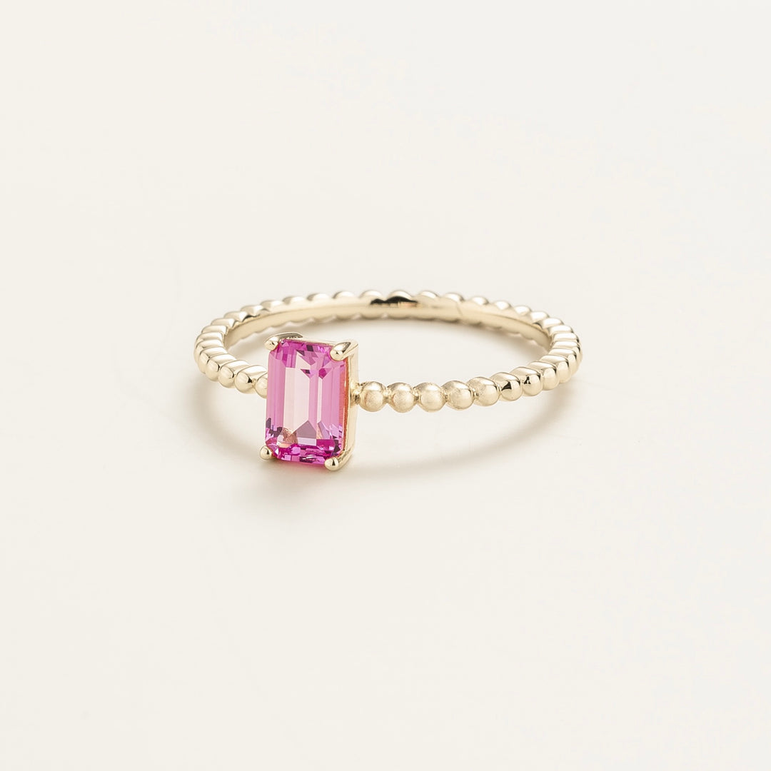 Buchon White Gold Ring Set With Pink Sapphire