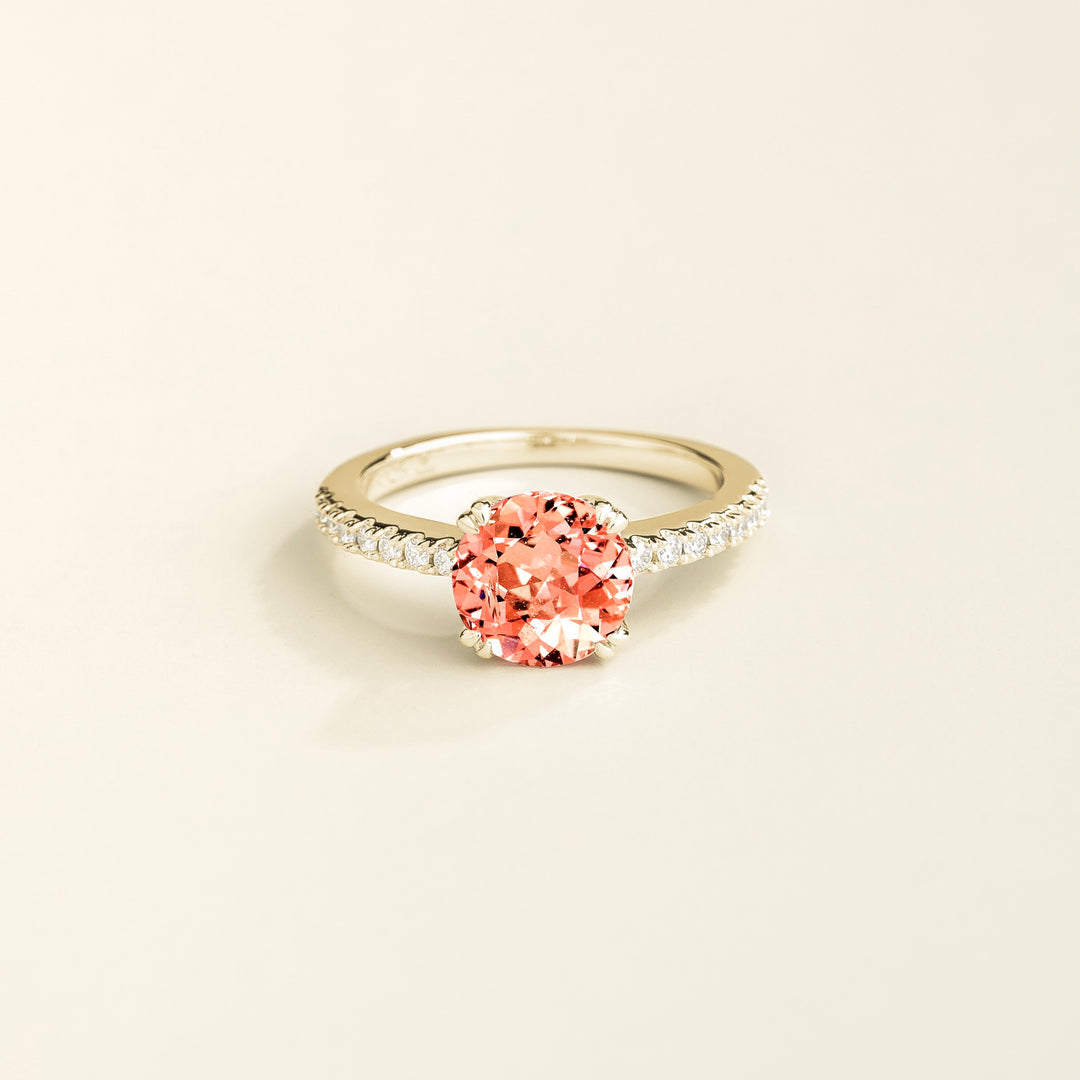 Solen white gold ring Padparadscha sapphire & Diamond