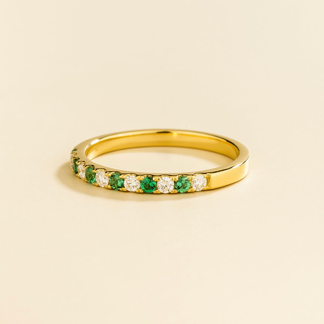 Salto Gold Ring In Emerald & Diamond