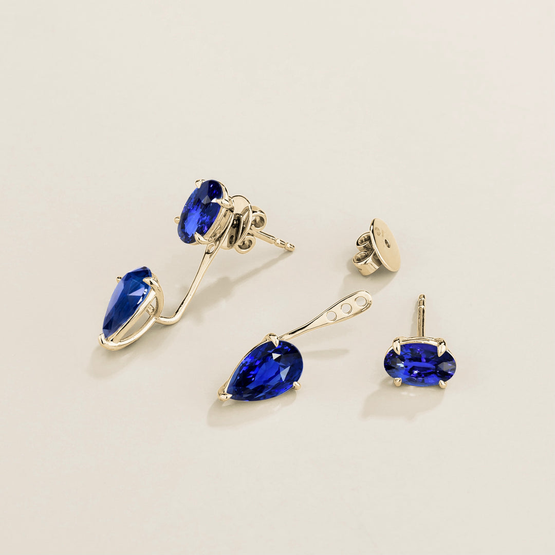 Juli white gold earrings set with Blue sapphires