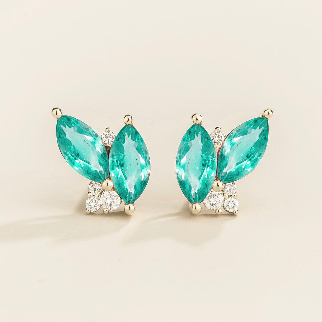 Vento White Gold Earrings Paraiba Sapphire & Diamond