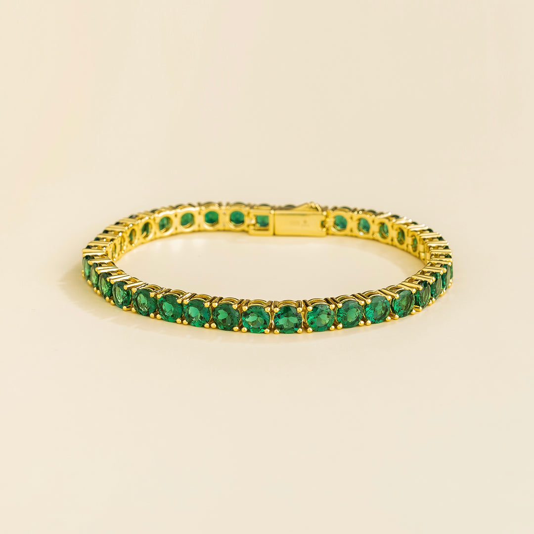 Ciclo Gold Tennis Bracelet Set With Emerald