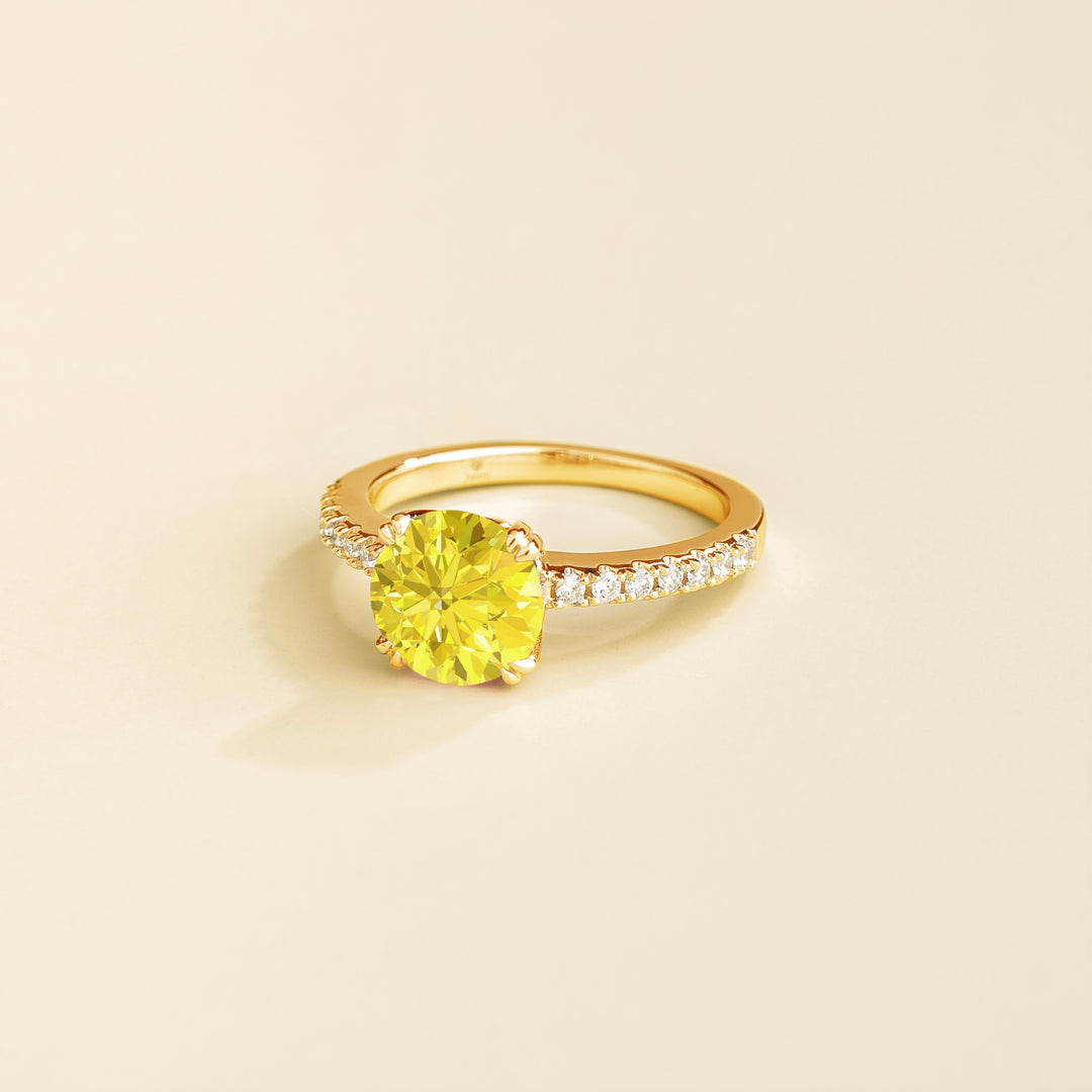 Solen gold ring Yellow sapphire & Diamond