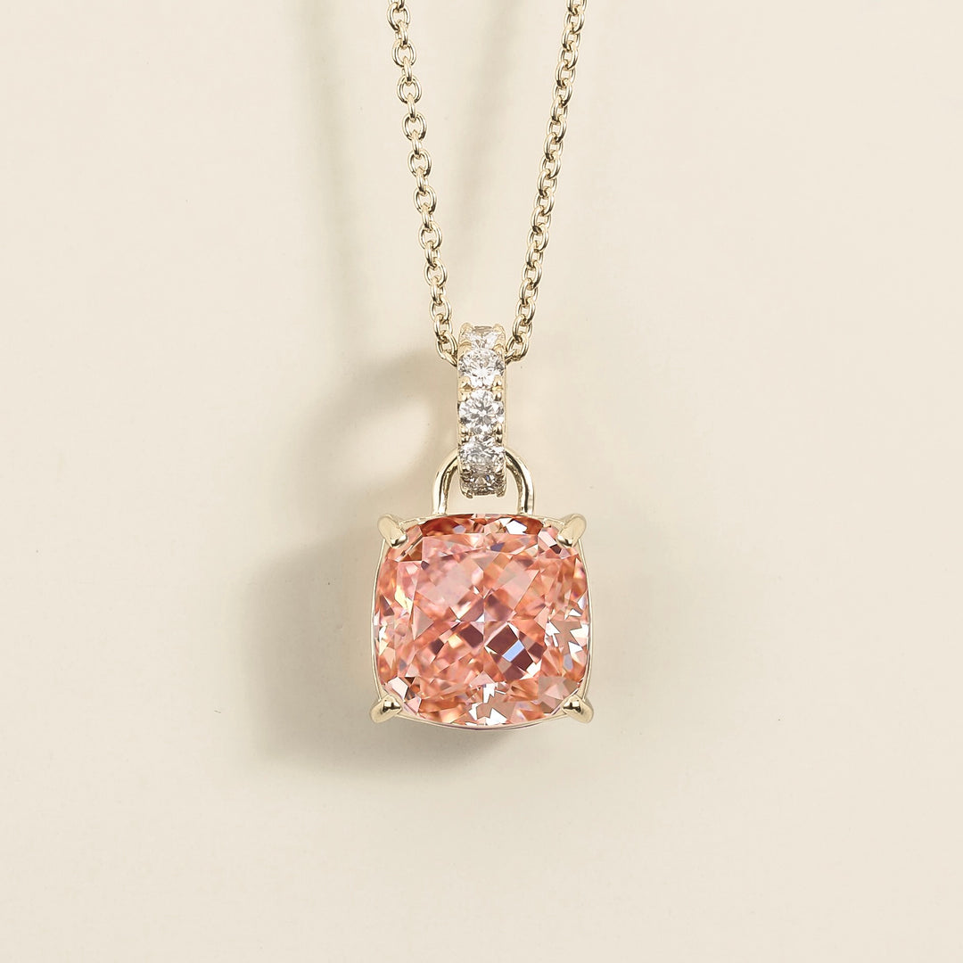 Oreol pendant necklace in Padparadscha sapphire & Diamond set in White gold