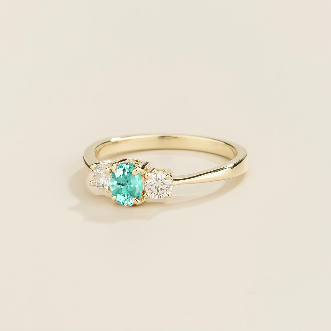 Boble white gold ring set with Paraiba sapphire and Diamonds