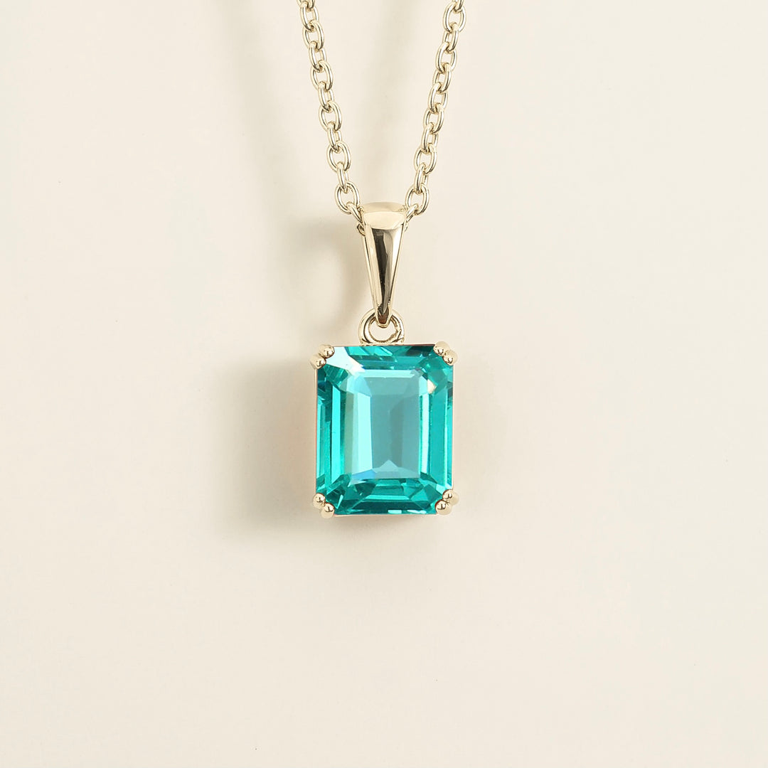 Thamani white gold pendant necklace in Paraiba sapphire