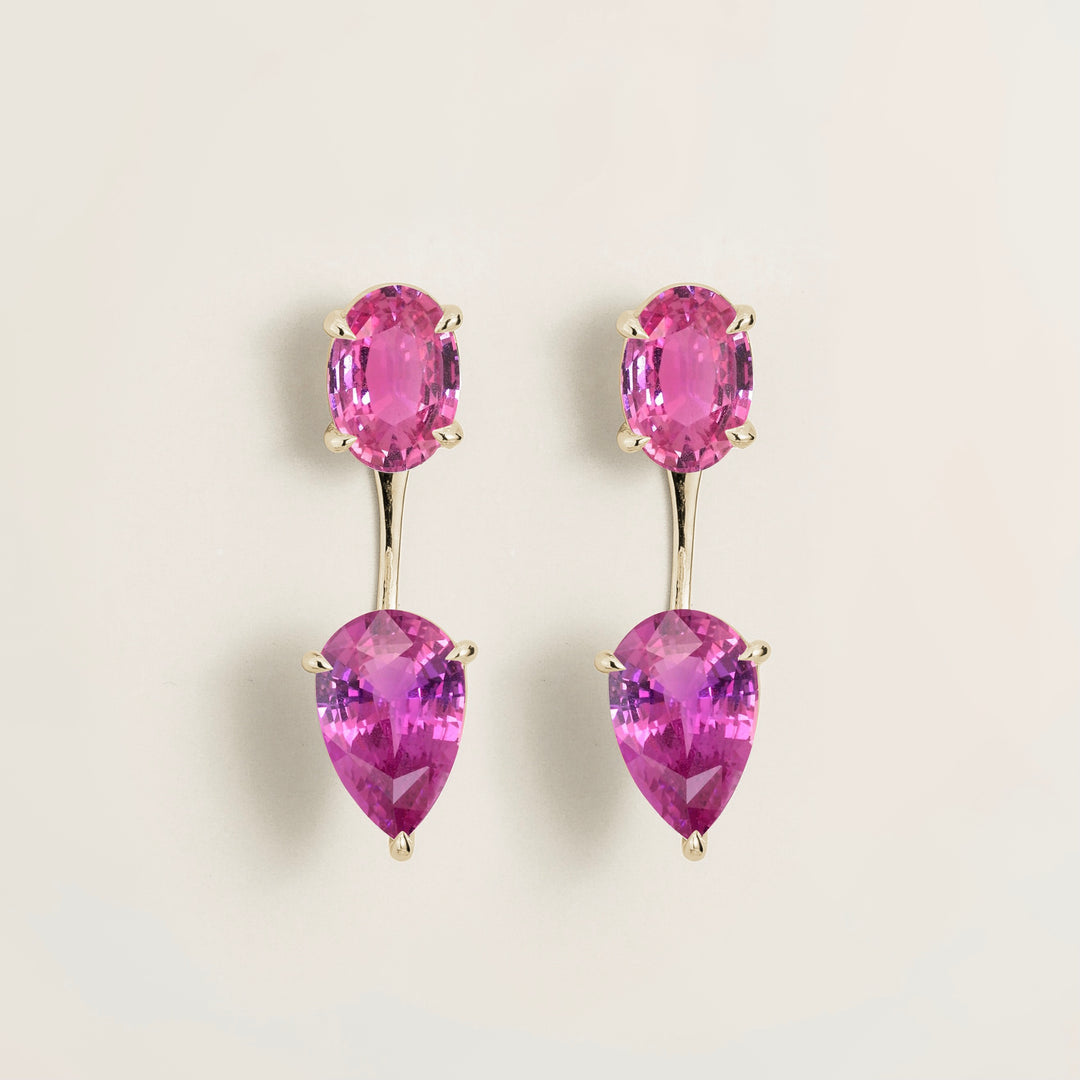 Juli white gold earrings set with Pink sapphires