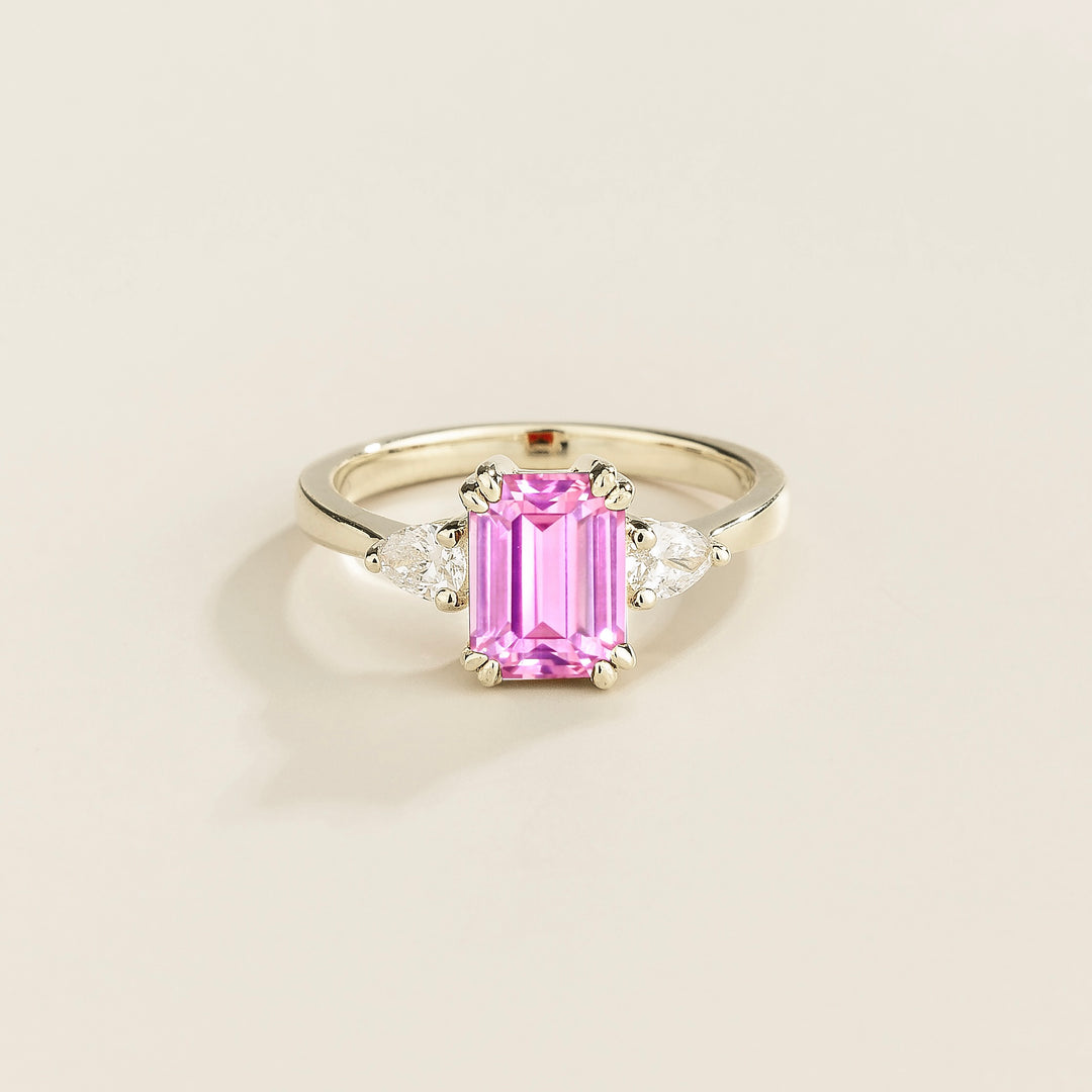 Ailes White Gold Ring Pink Sapphire & Diamonds