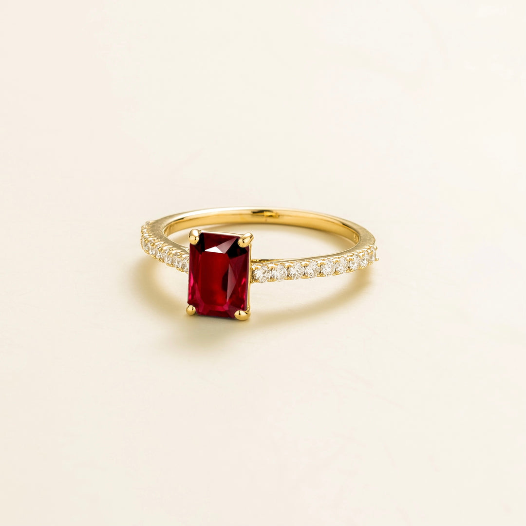 Thamani Gold Ring In Ruby & Diamond