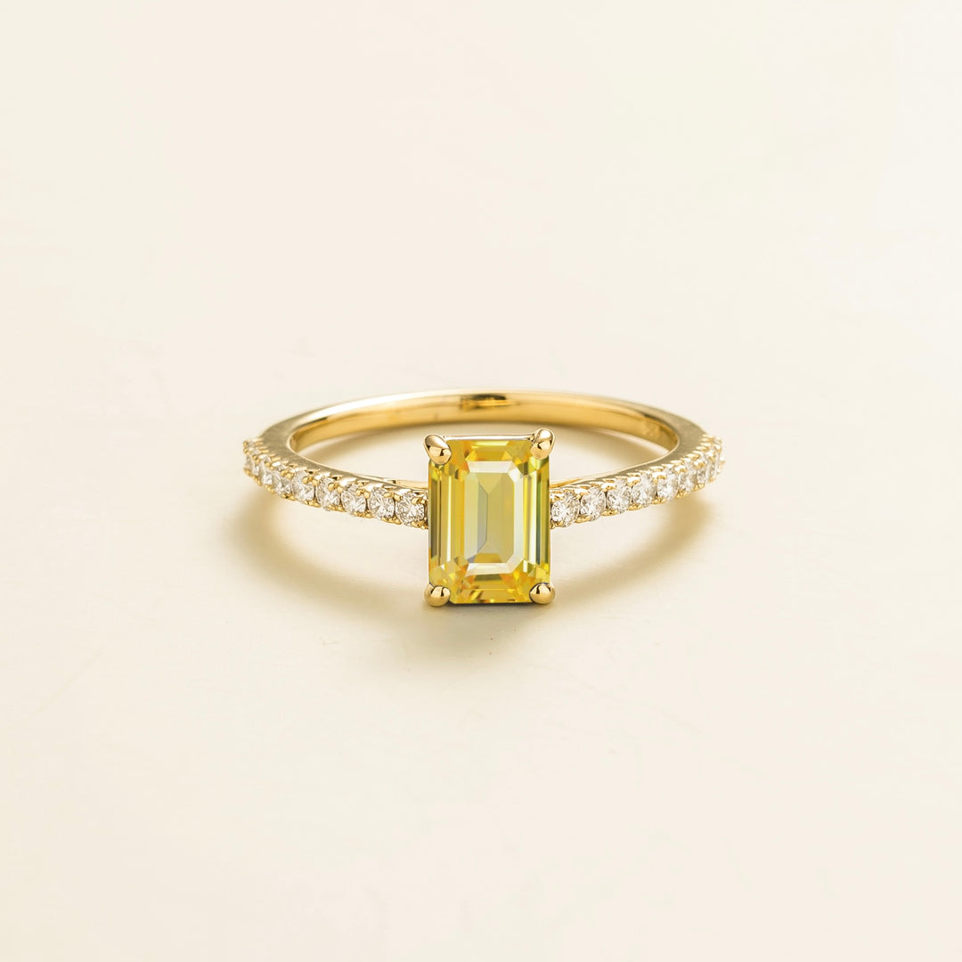 Thamani Gold Ring In Yellow Sapphire & Diamond