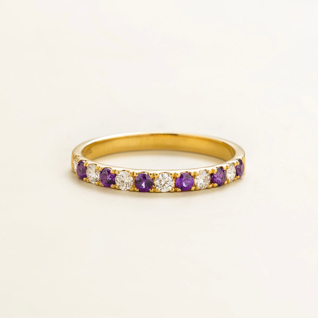 Salto Gold Ring In Purple sapphire & Diamond