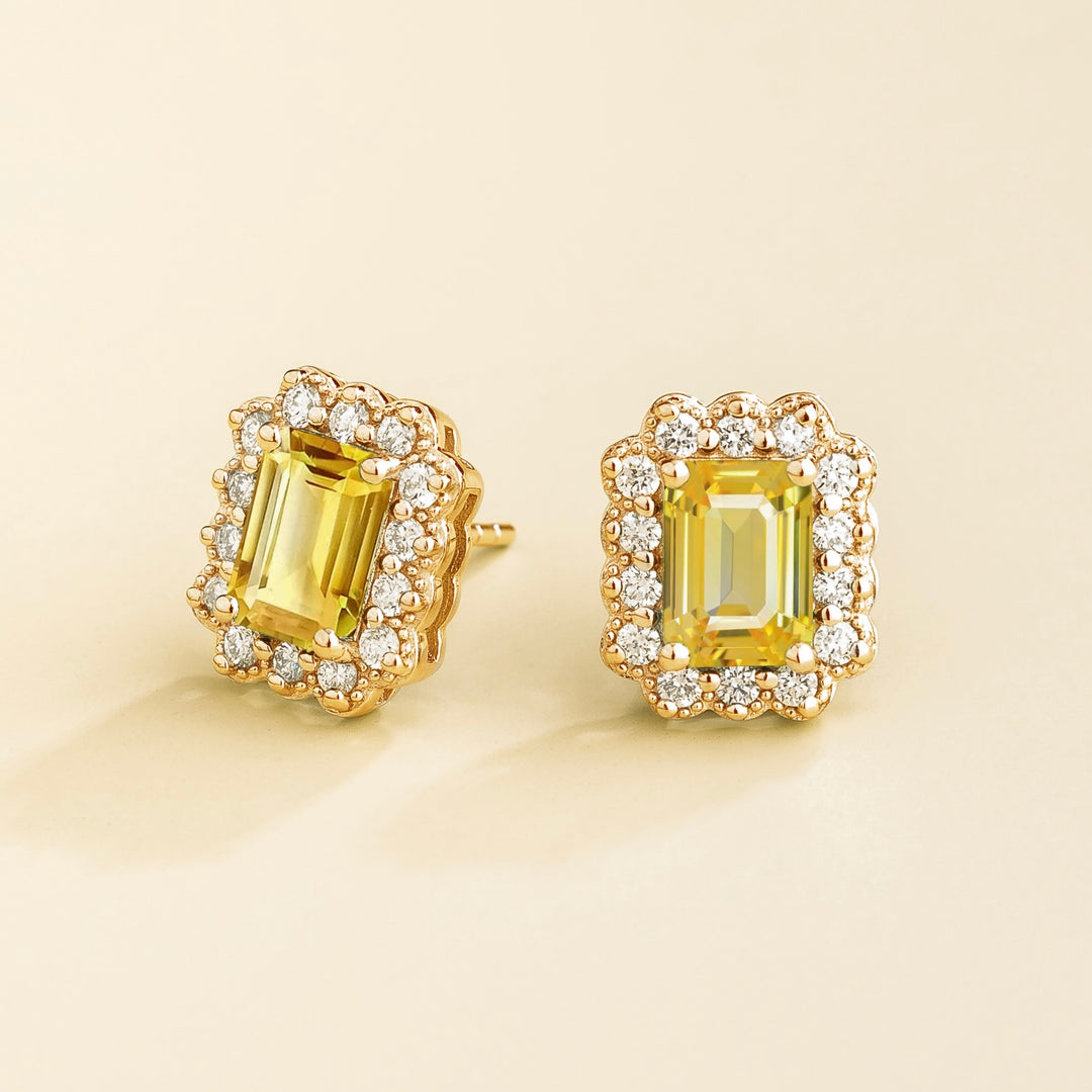 Verda Gold Earrings Yellow sapphire & Diamond