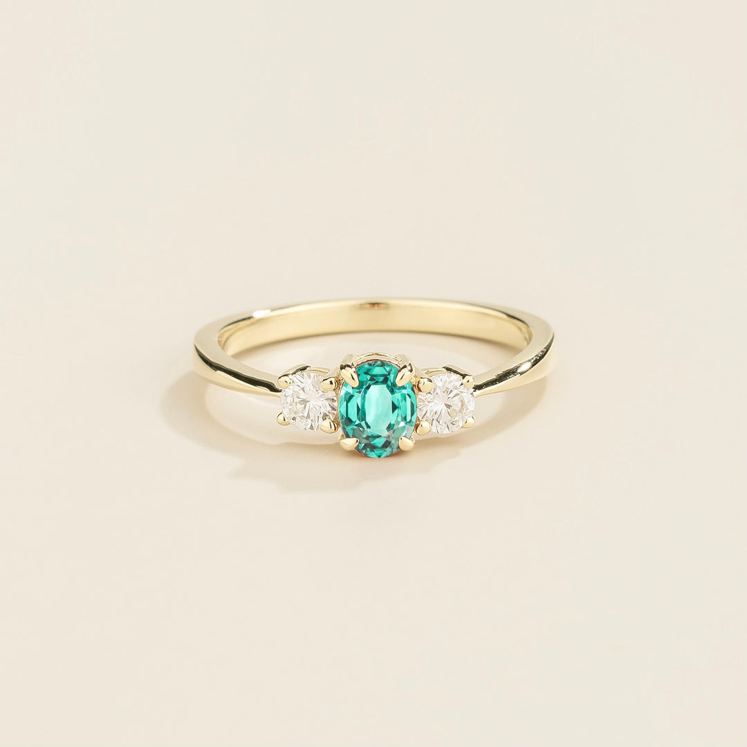 Boble white gold ring set with Paraiba sapphire and Diamonds