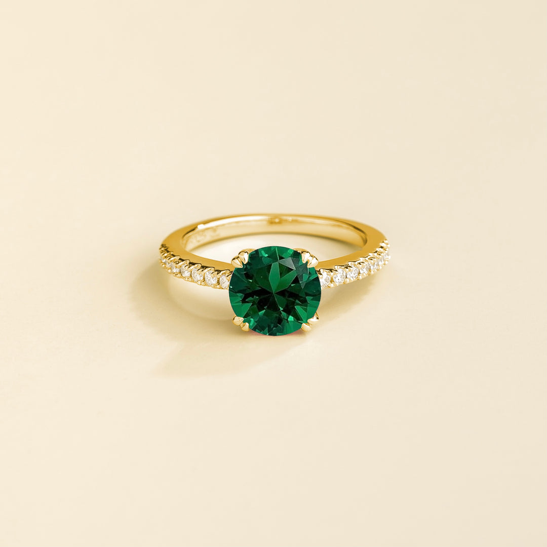 Solen gold ring Emerald sapphire & Diamond