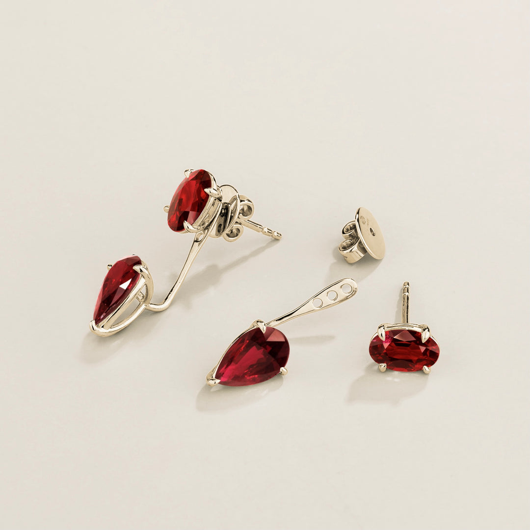 Juli white gold earrings set with Ruby