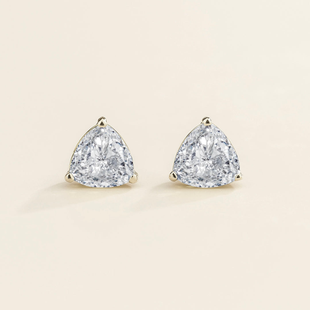 Trillion white gold earrings set with Diamonds