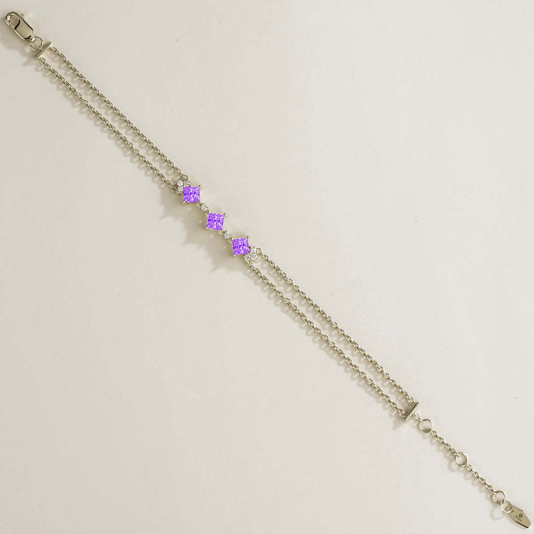 Forma White Gold Bracelet Set With Purple Sapphire and Diamond