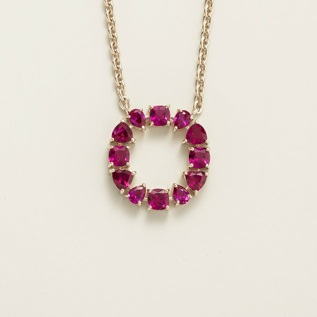 Glorie White Gold Necklace Set With Ruby