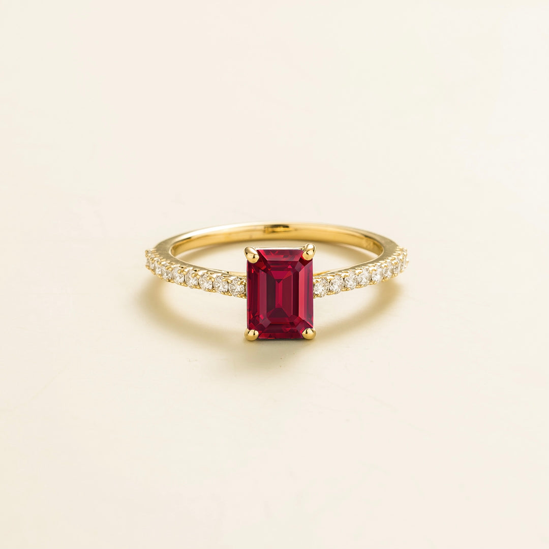 Thamani Gold Ring In Ruby & Diamond