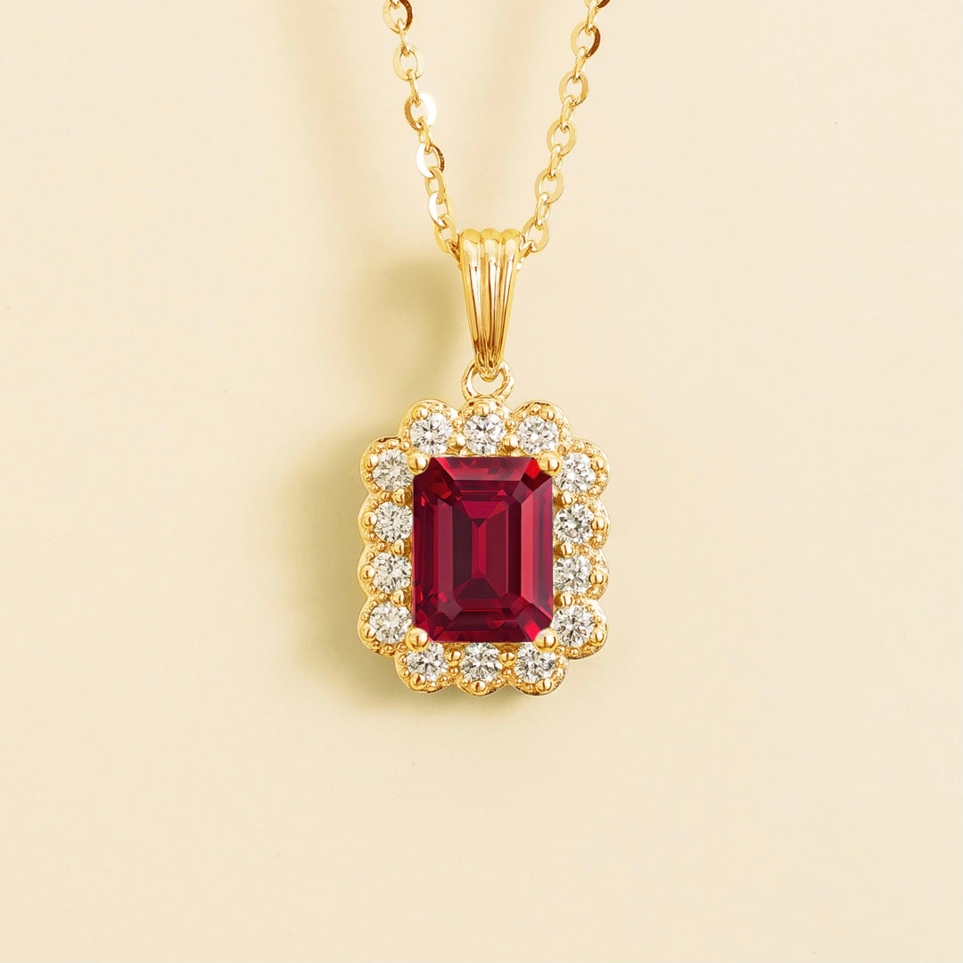 Verda Gold Necklace In Ruby and Diamonds