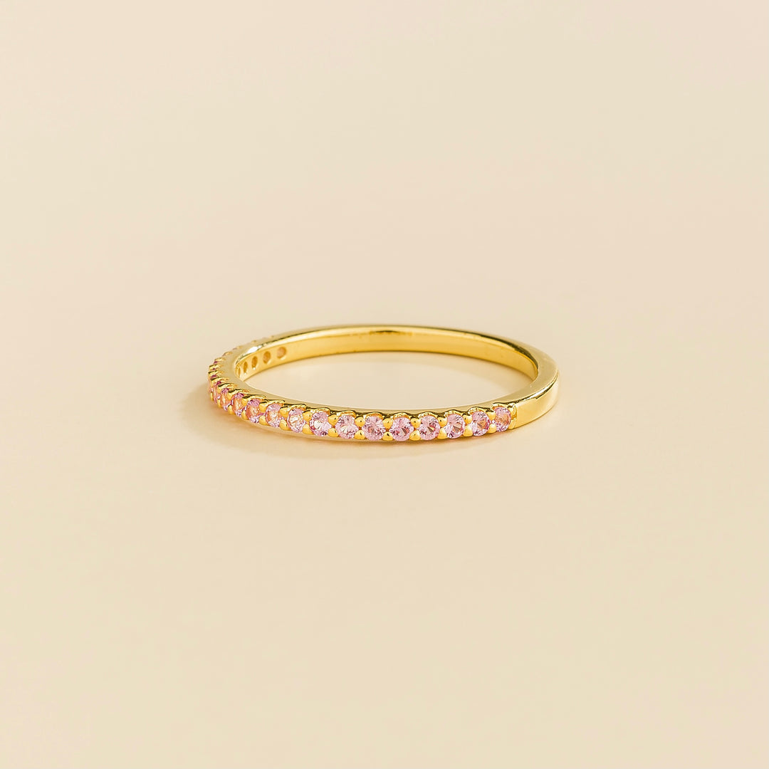 Ciclo Gold Ring Set With Pink Sapphire