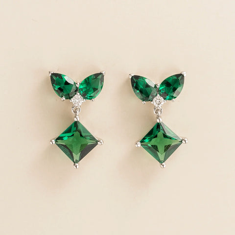 Emerald Earrings Juvetti Jewellery London Amore White Gold Earrings Emerald and Diamond