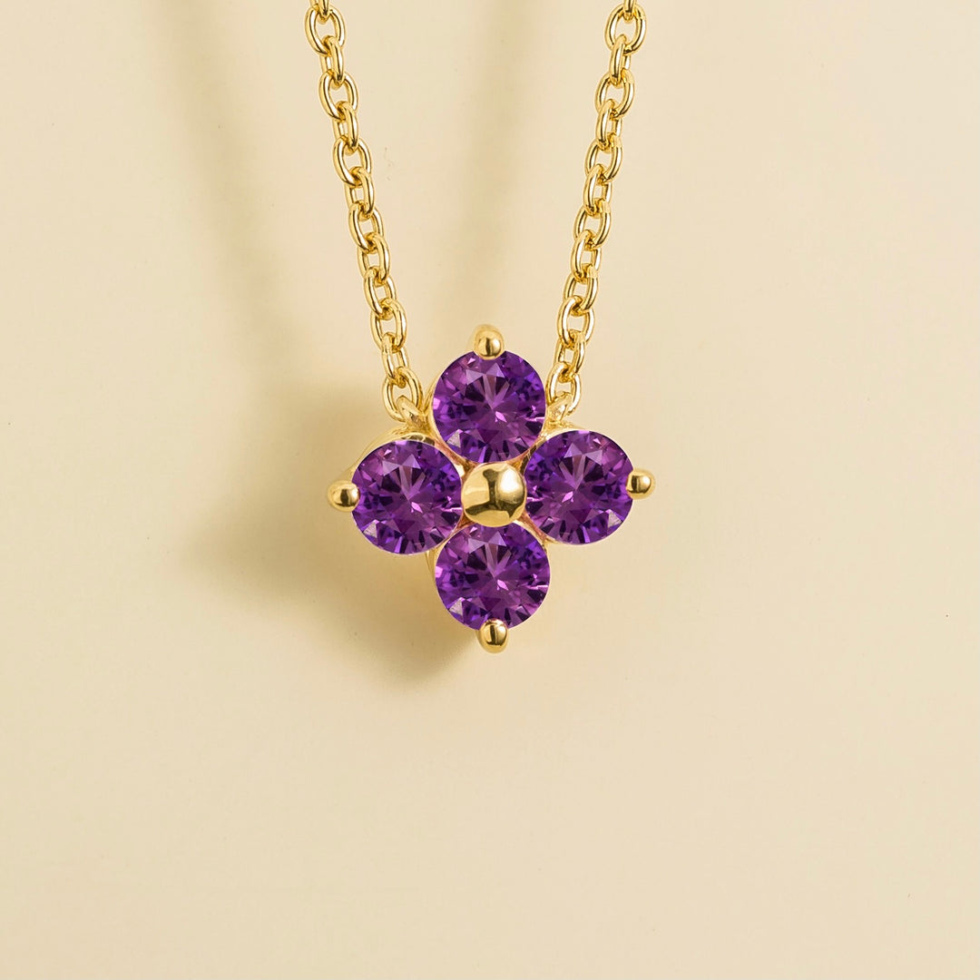 Petale Gold Necklace Purple Sapphire