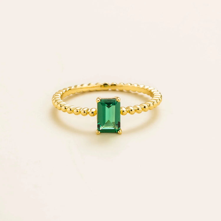 Buchon Gold Ring Set With Emerald By Juvetti Online Jewellery London