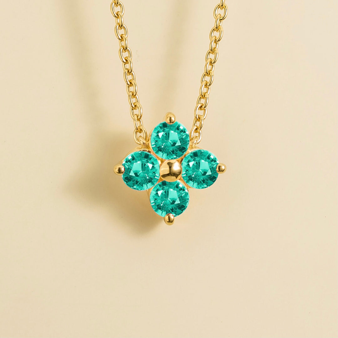 Petale Gold Necklace Paraiba Sapphire