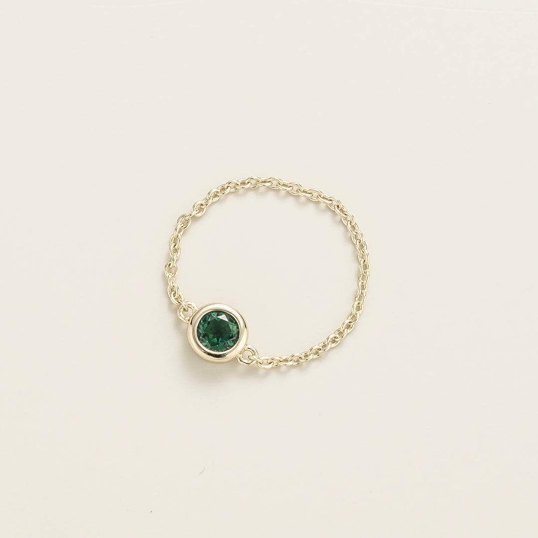 Unir White Gold Ring Set With Emerald