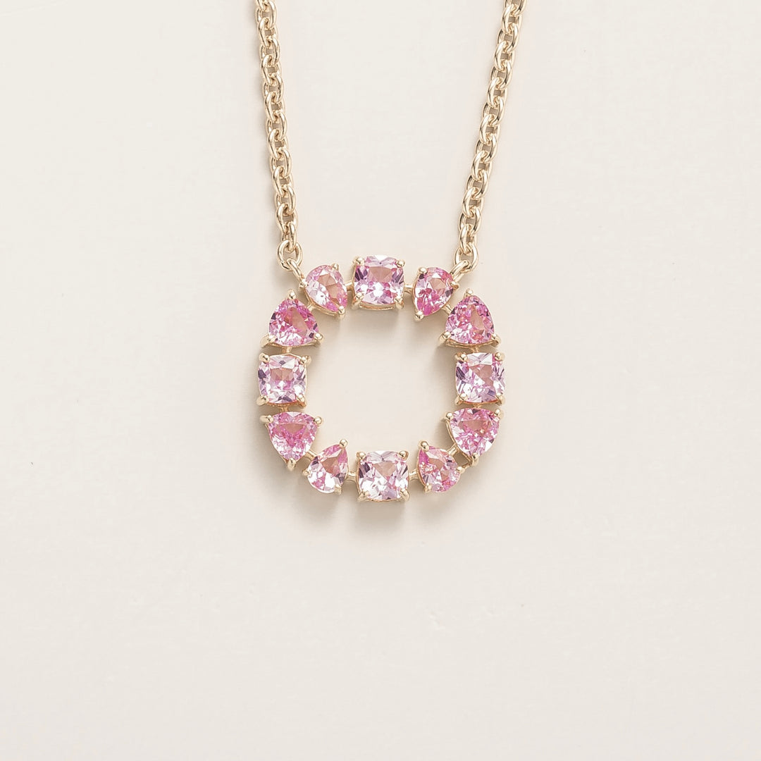 Glorie white gold necklace set with Pink sapphire