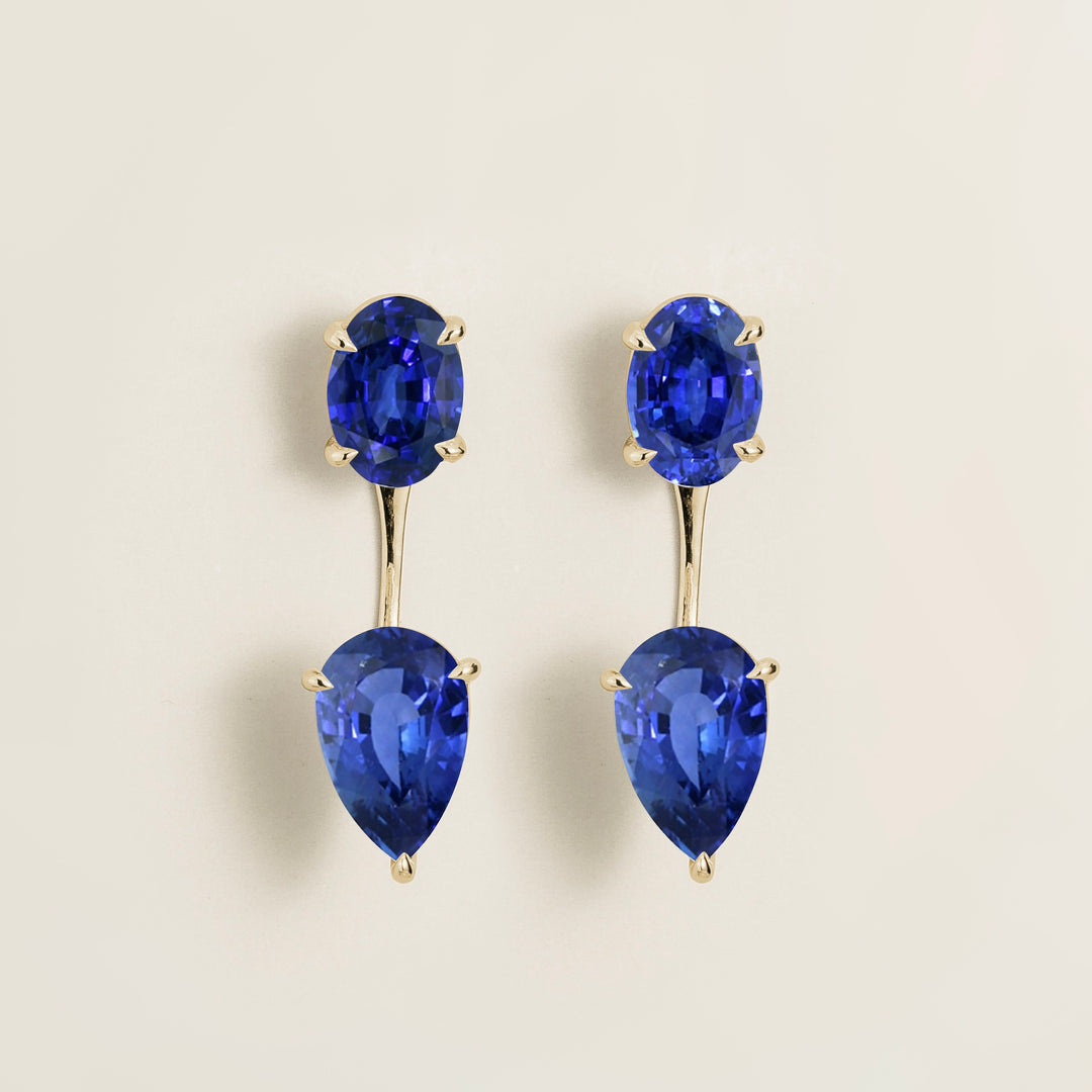 Juli white gold earrings set with Blue sapphires