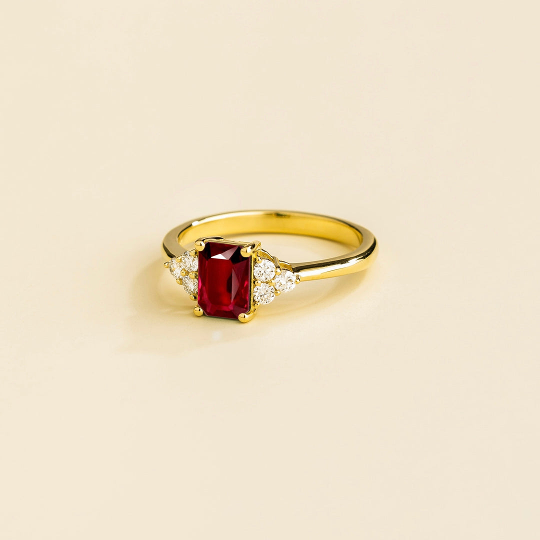 Chateau Gold Ring Ruby and Diamonds UK Jewellery