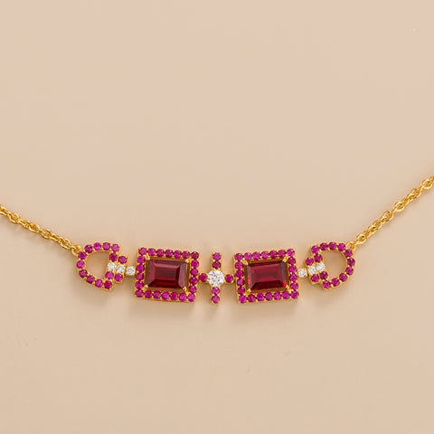 Ruby Necklace Juvetti Jewellery London Ciceris Gold Necklace Ruby and Diamond