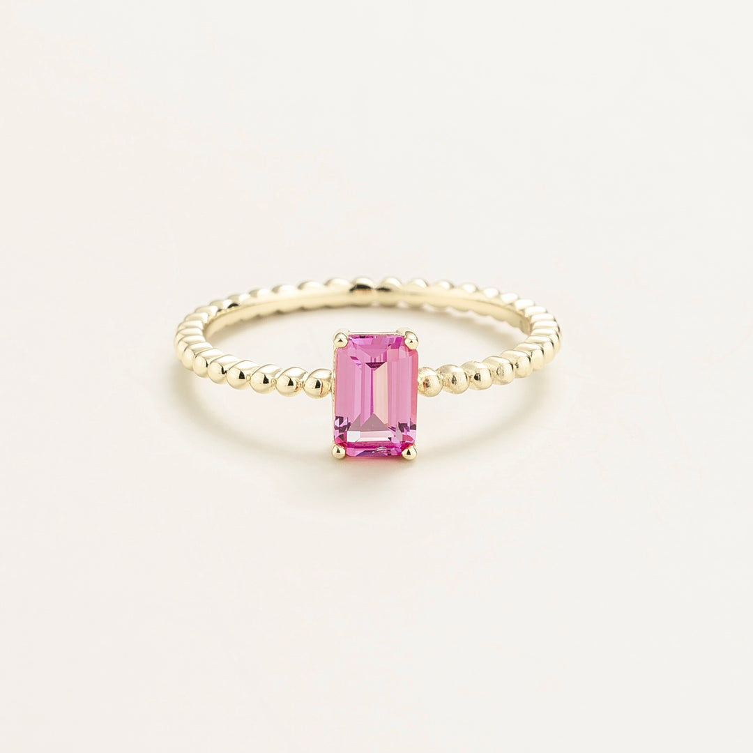 Buchon White Gold Ring Set With Pink Sapphire