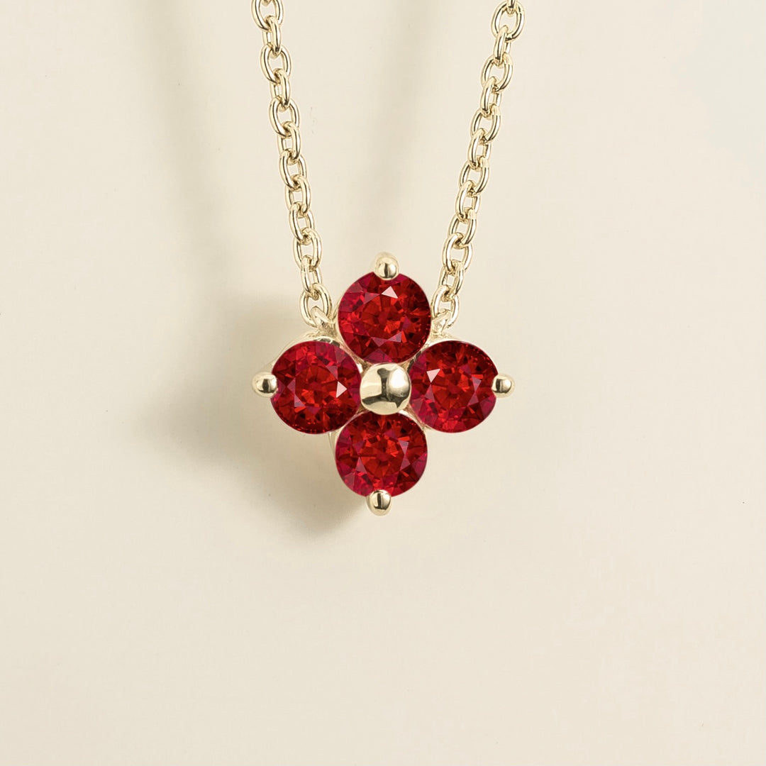 Petale White Gold Necklace Ruby