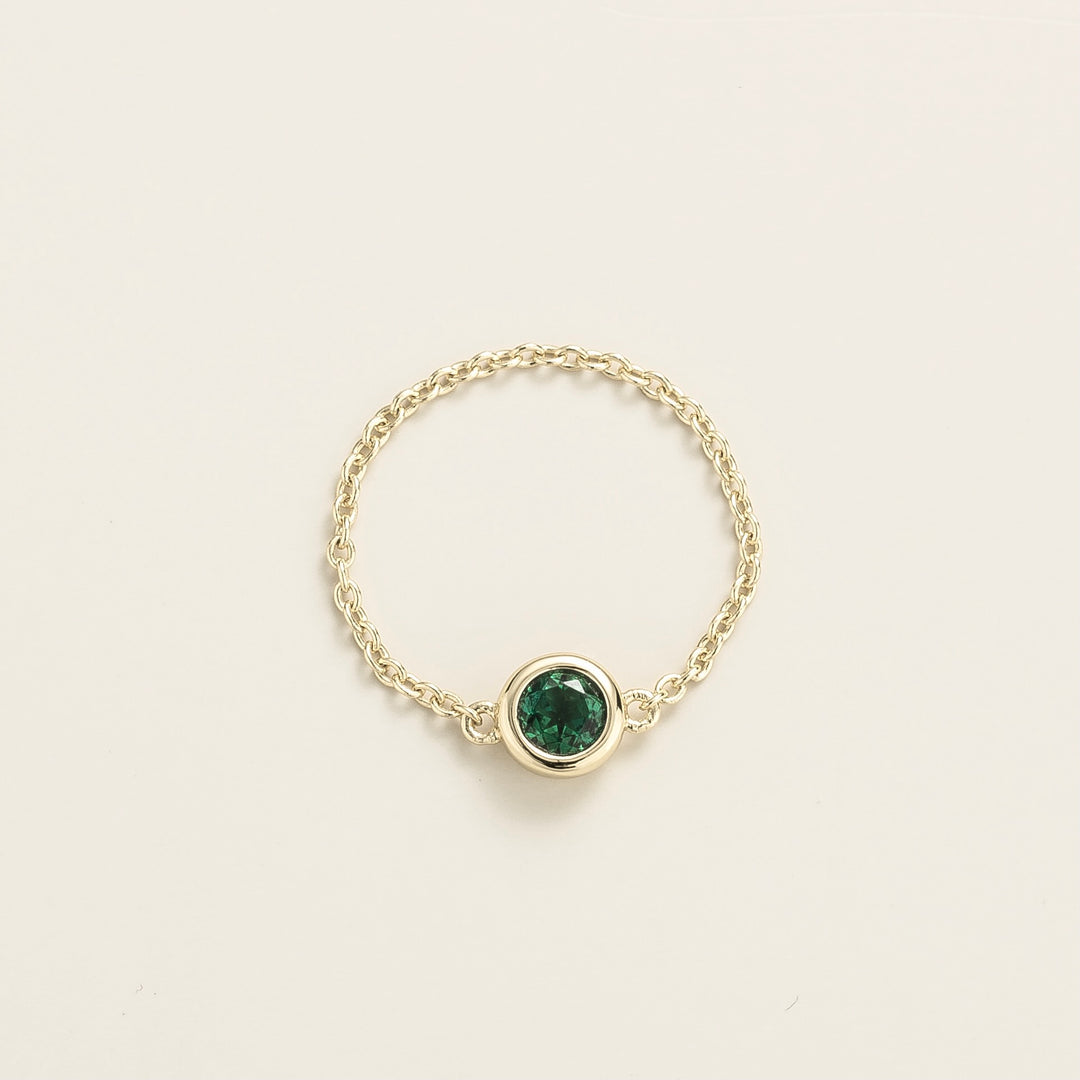 Unir White Gold Ring Set With Emerald