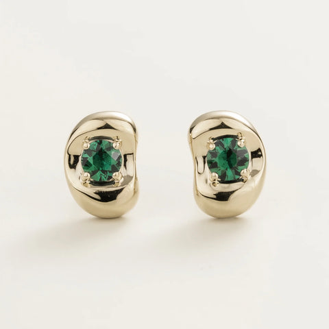 Emerald Earrings Juvetti Jewellery London Fava White Gold Earrings Set With Emerald