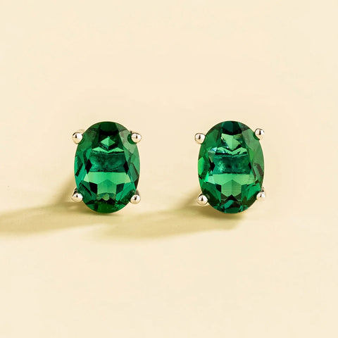 Emerald Earrings Juvetti Jewellery London Ovo White Gold Earrings Set With Emerald