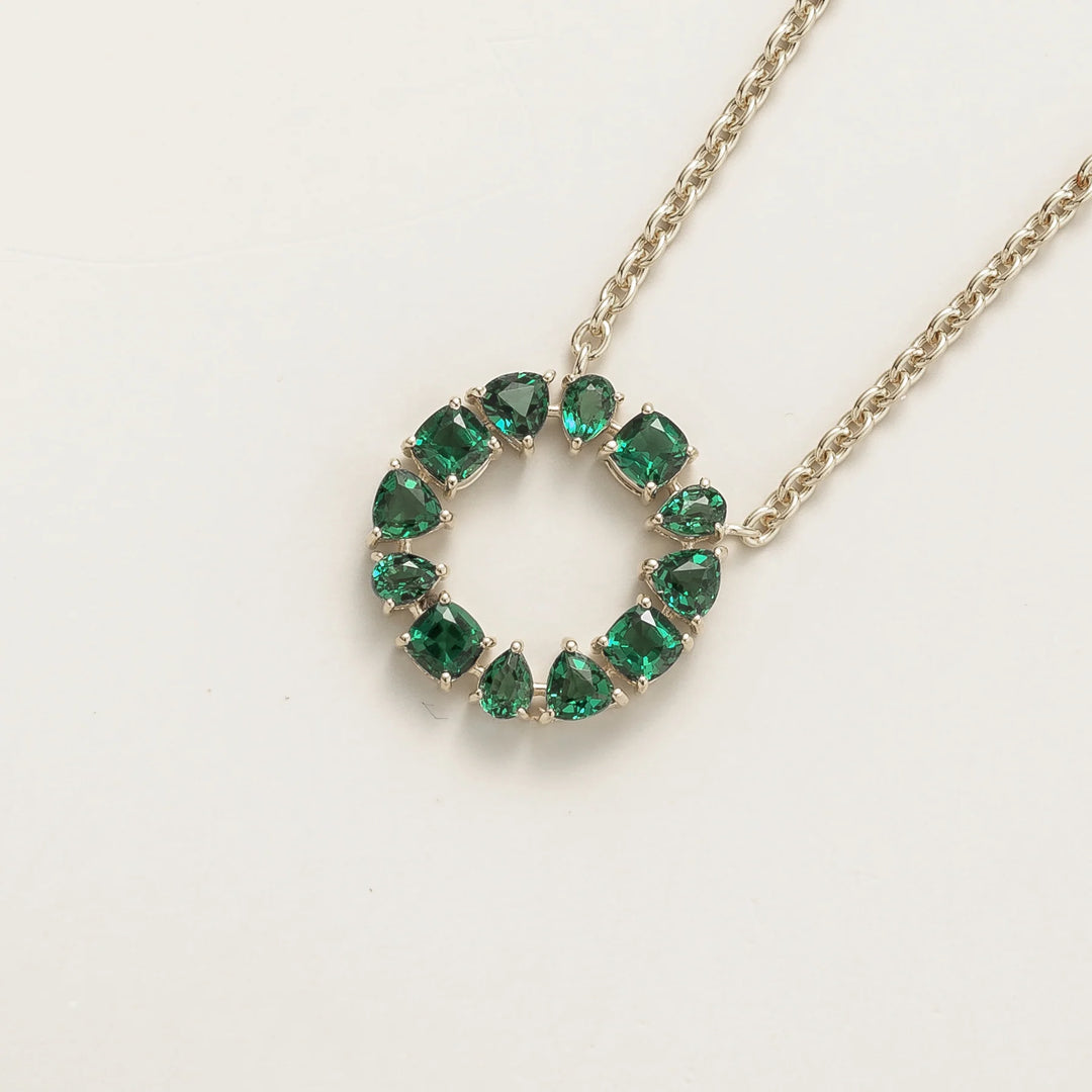 Emerald Earrings Juvetti Jewellery London UK Glorie White Gold Necklace Set With Emerald