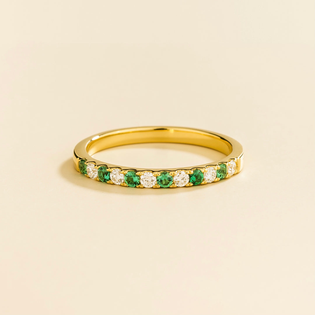 Salto Gold Ring In Emerald & Diamond