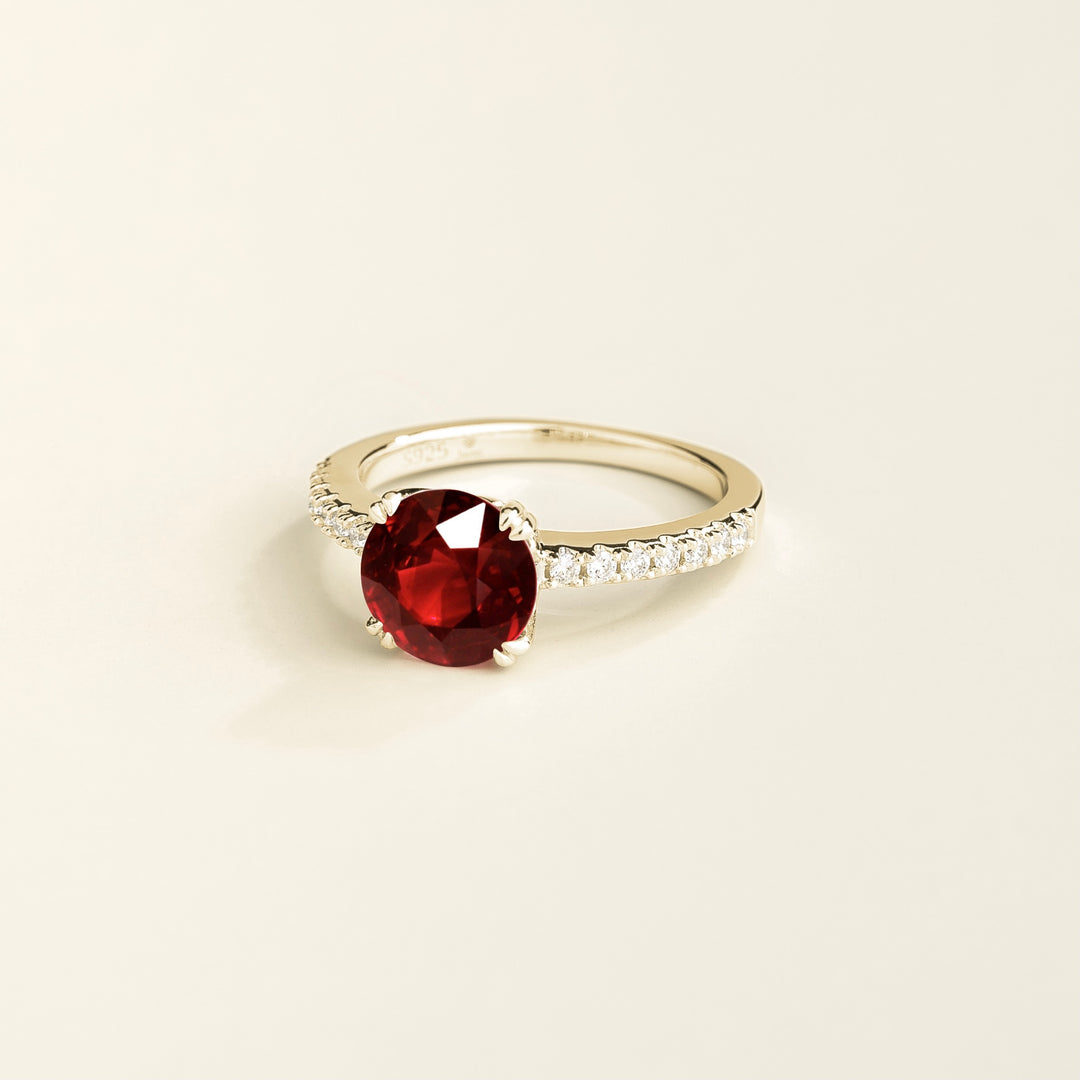 Solen white gold ring Ruby & Diamond