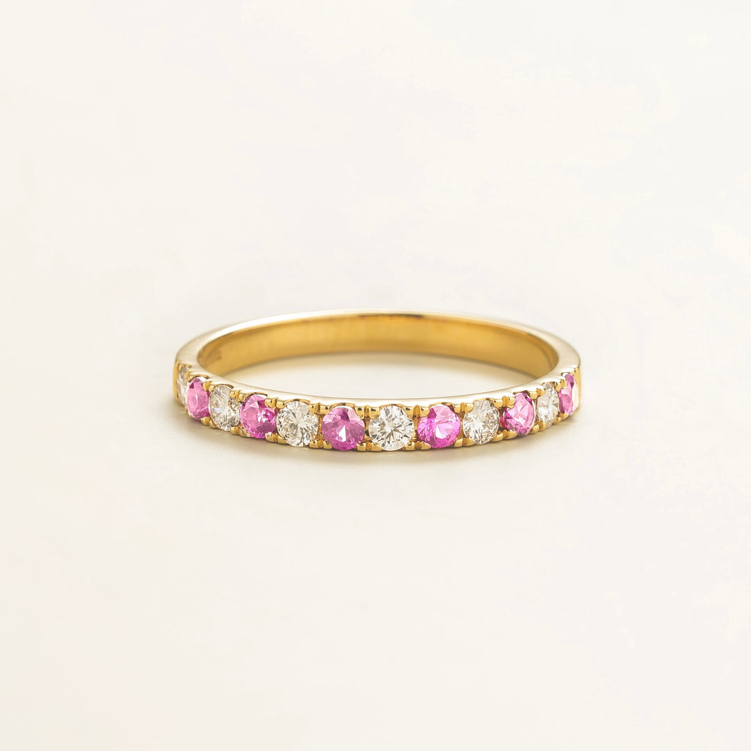 Salto Gold Ring In Pink sapphire & Diamond