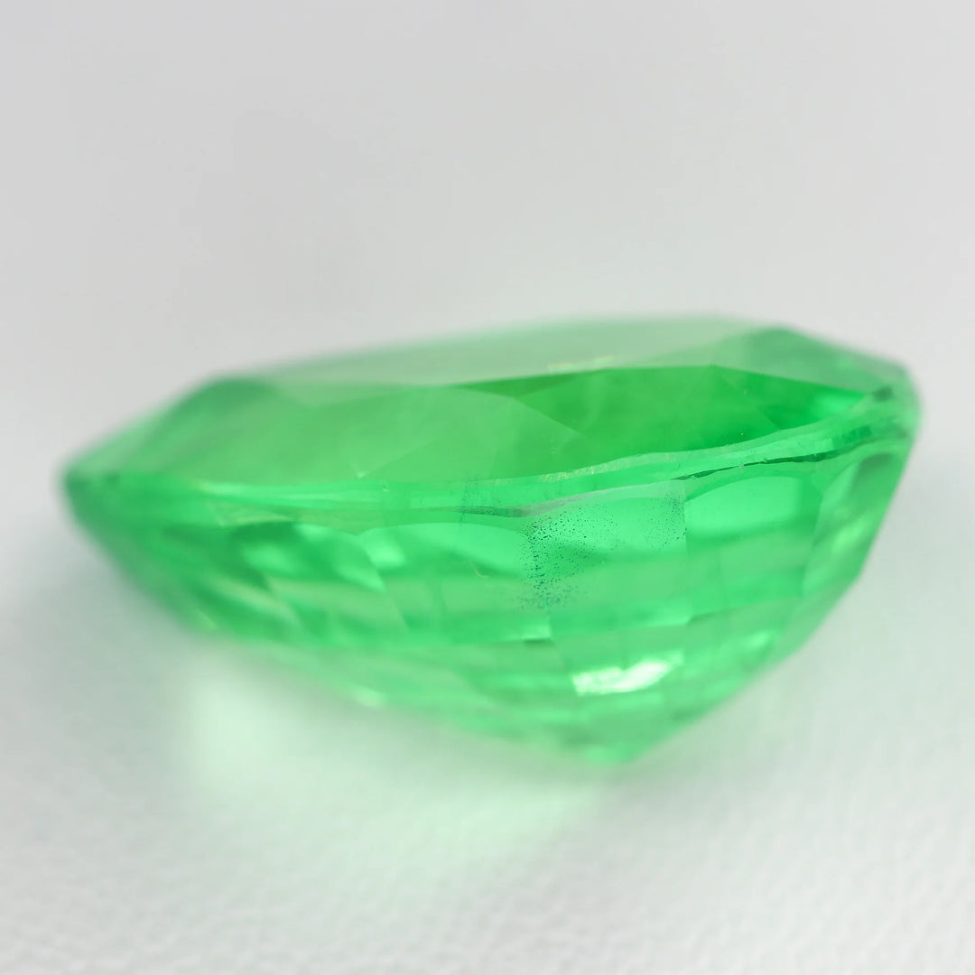 Lab Grown Green Sapphire - Pear Cut