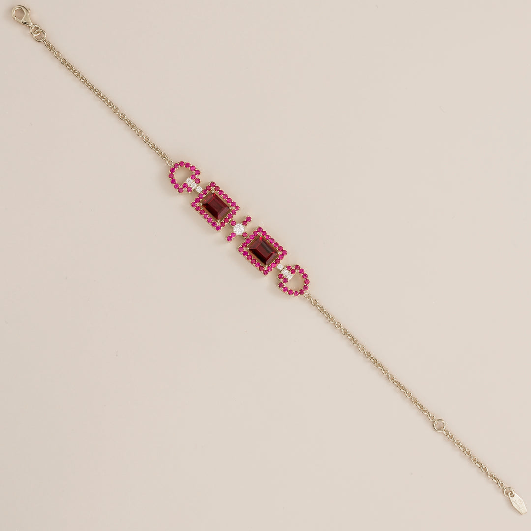 Ciceris White Gold Bracelet Ruby and Diamond