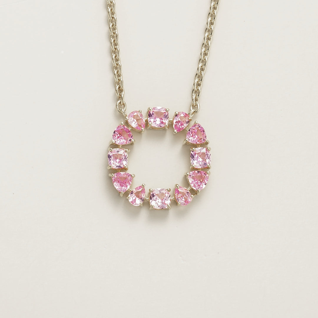 Glorie white gold necklace set with Pink sapphire